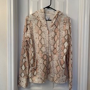 Peyton Jensen Snake Print Zip Hoodie